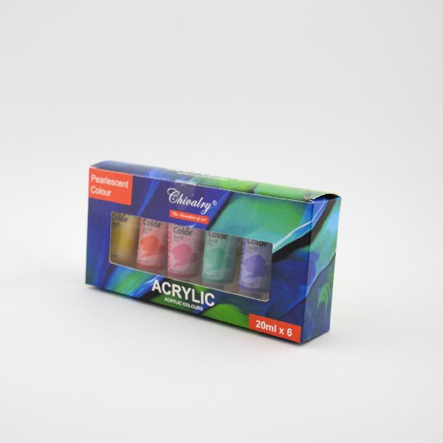 Фарби акрилові в тюб. Перламутрові, кол. асорті (в наб. 6 кол. по 20мл.) арт. QSA0620A; Chivalry