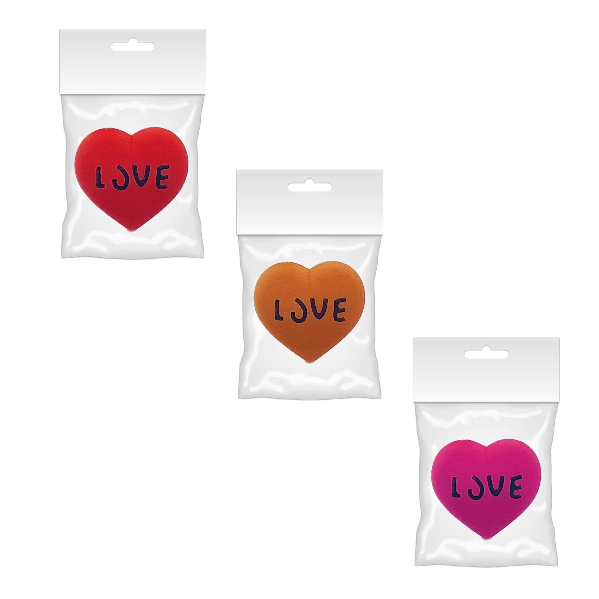 Гумка для витирання; 30*30*15 мм. "LOVE" кол. асорті; з європідвісом; арт.VR22253 VGR