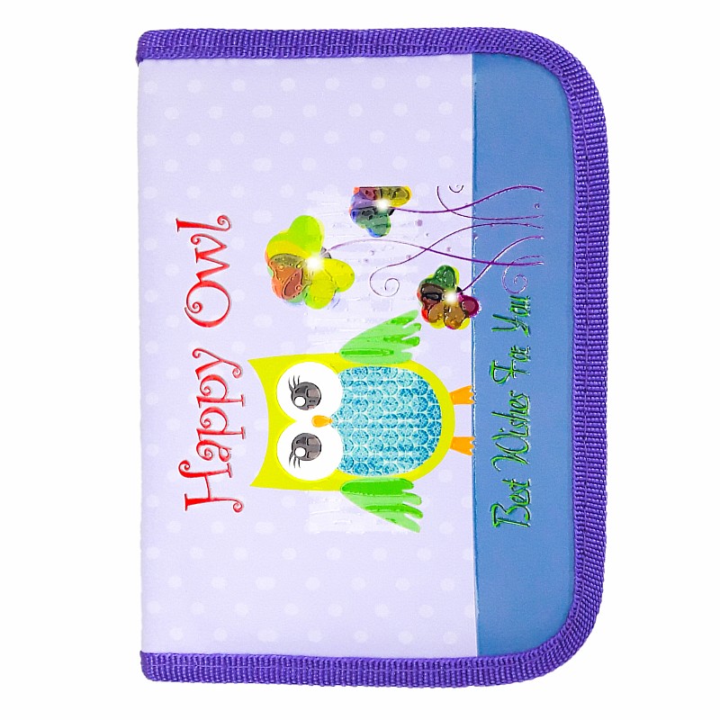 Пенал без напов. на молнії; 20*13*3 см., "Сова" арт. VR23003 VGR