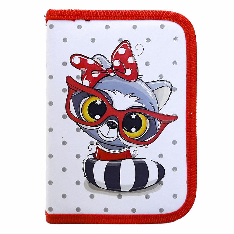 Пенал без напов. на молнії; 20*13*3 см., "Кіт з бантиком" арт. VR23006 VGR