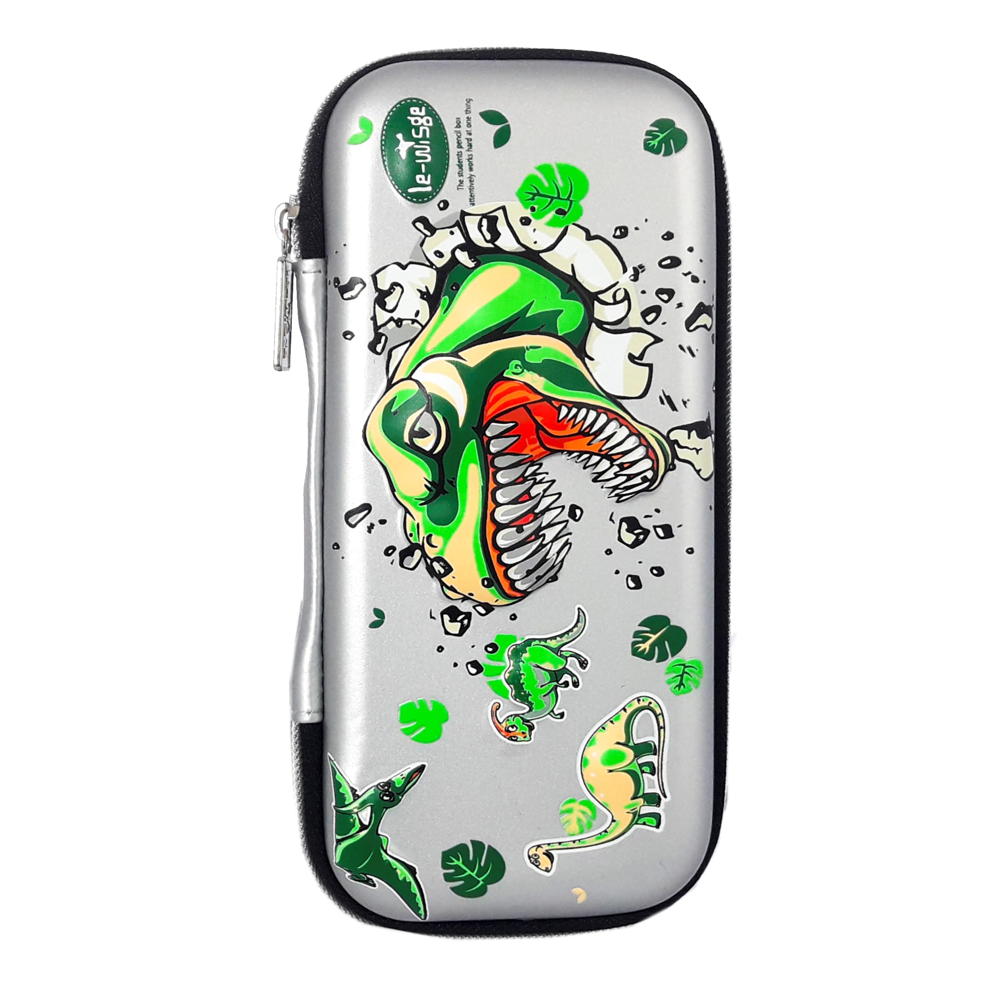 Пенал каркасний 3D; 22*9.5*4 см. ; "Динозавр" кол. срібний; арт. VR23100; Le-WiSge