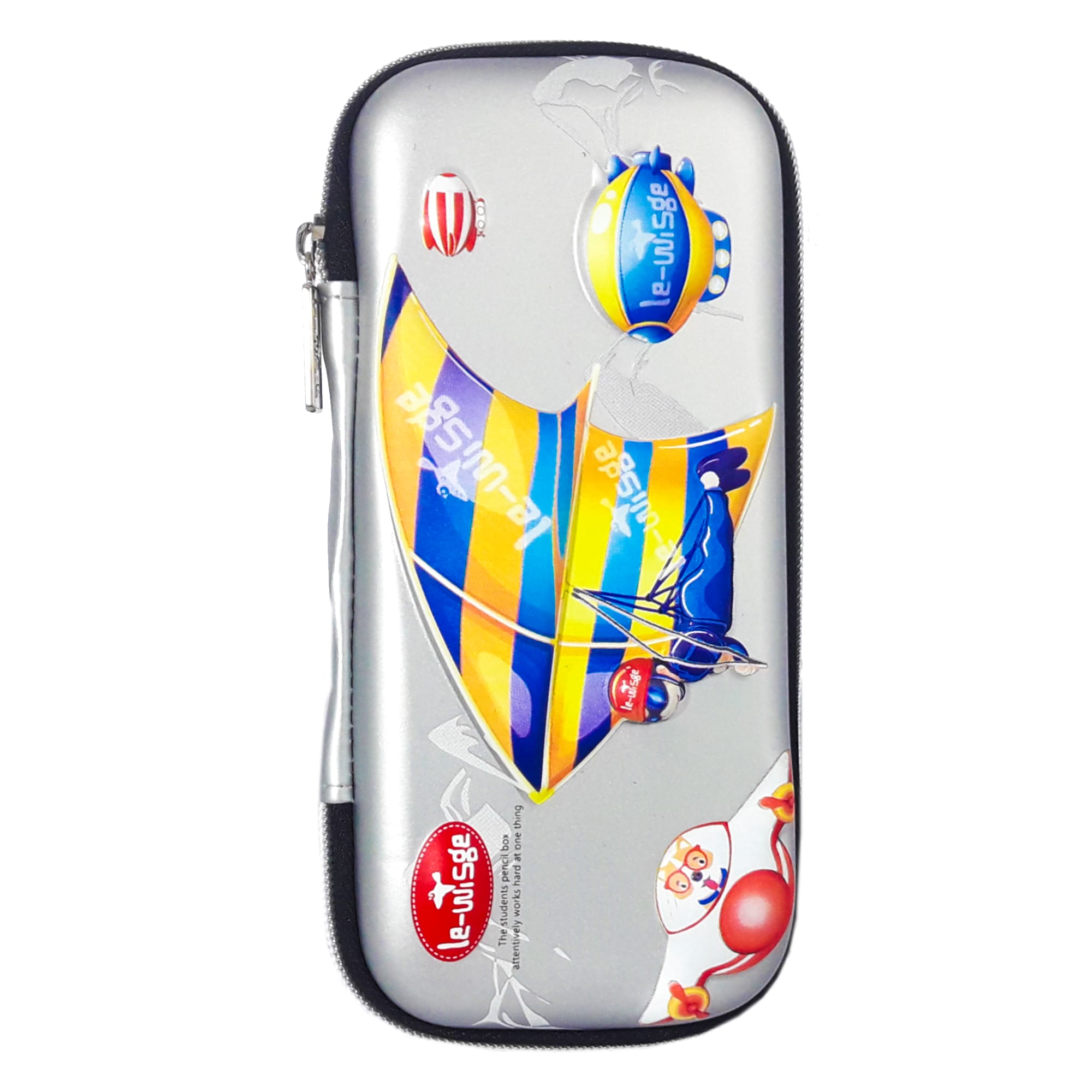 Пенал каркасний 3D; 22*9.5*4 см. ; "Дельтаплан" кол. срібний; арт. VR23102; Le-WiSge