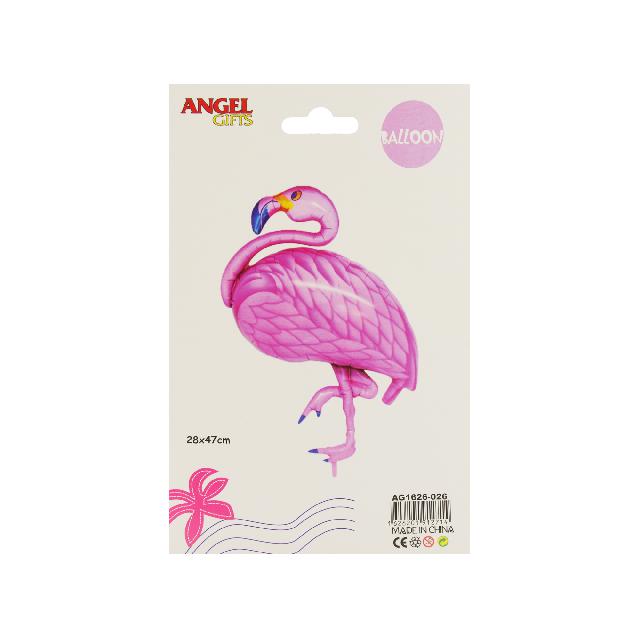 Кулька повітряна 28*47 см. "Фламінго";  фольга; кол. асорті; арт. AG1626-026; ANGEL GIFTS