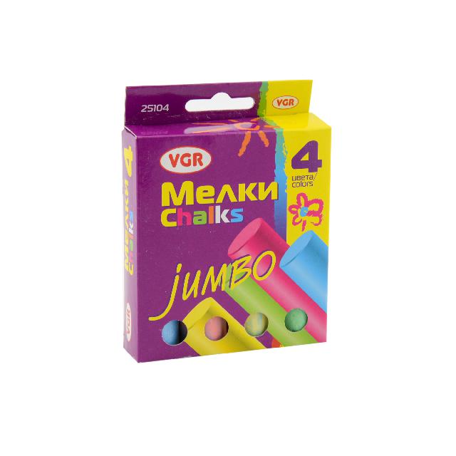 Крейда кольор.; (4кол. у наб.); L=10см, d=2.5см; карт.кор.; арт. 25104; VGR