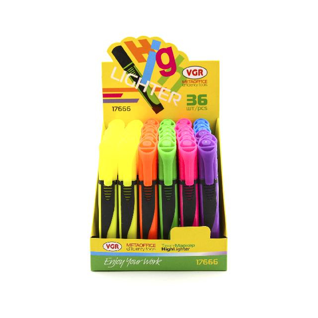 Маркер текст.; гум. грип. кол. асорті.; товщ.лінії 2-4мм, клінопод.; арт. 17666; VGR