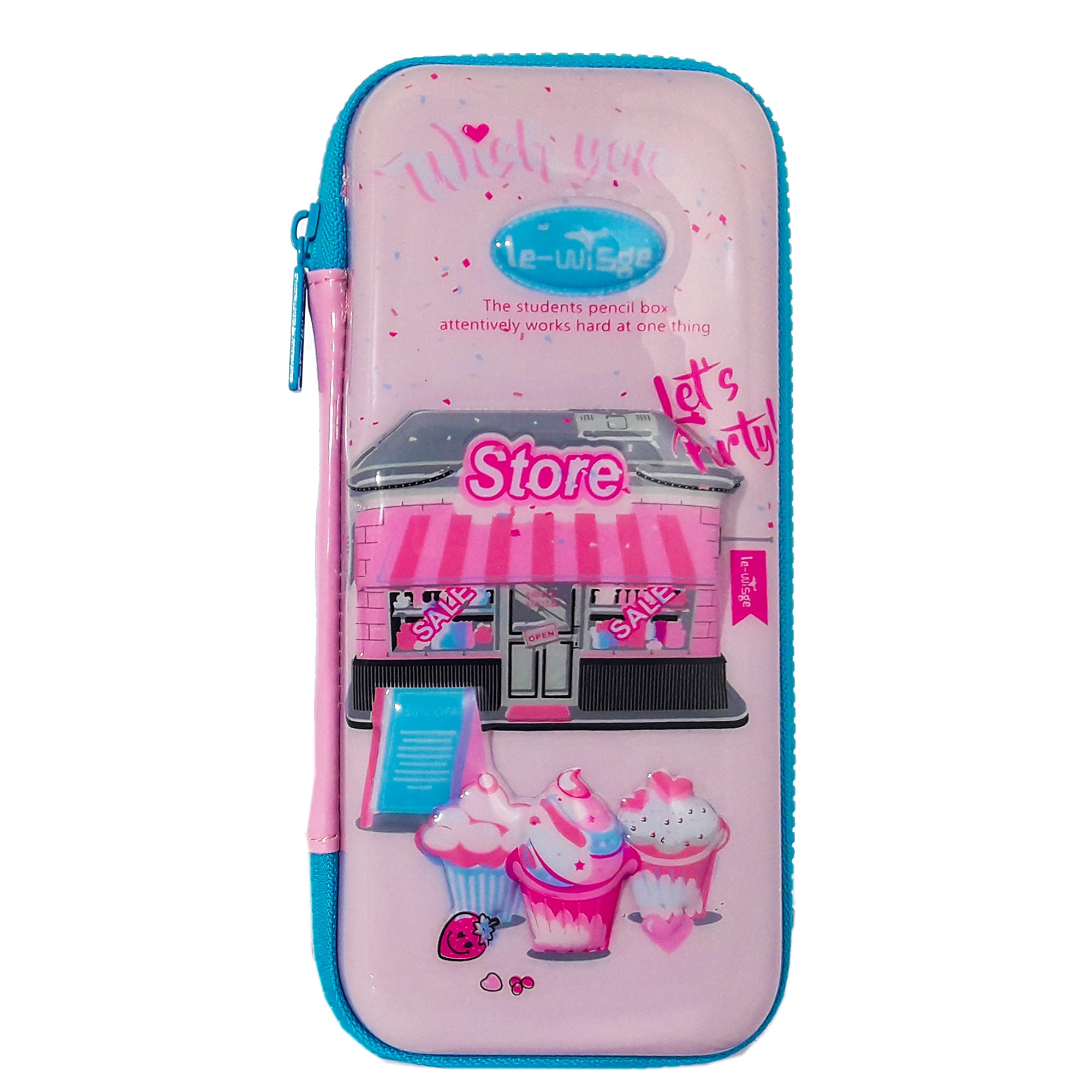 Пенал каркасний 3D; 22*9,5*4 см. ; "Магазин" кол. блакитний; арт. VR23123; Le-WiSge