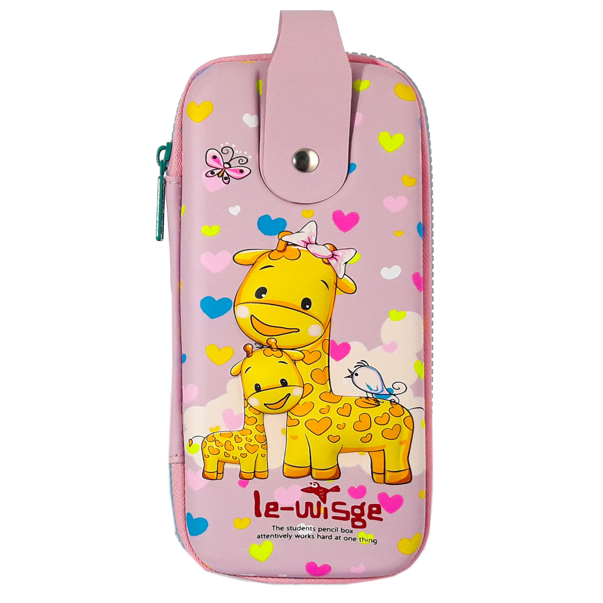 Пенал каркасний 3D; 22*9,5*4 см. ; "Жираф" кол. рожевий; арт. VR23132; Le-WiSge