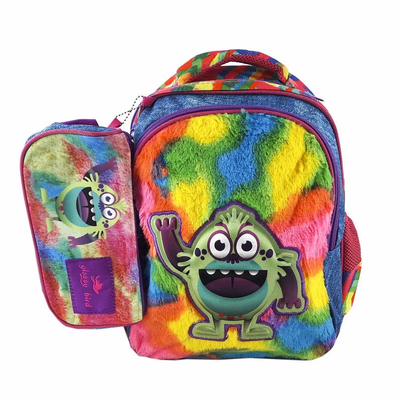Рюкзак з пеналом 34*32,5*16,5/22*11,5*7,5 см "Монстр"; поліестер; арт. GB2383; VGR