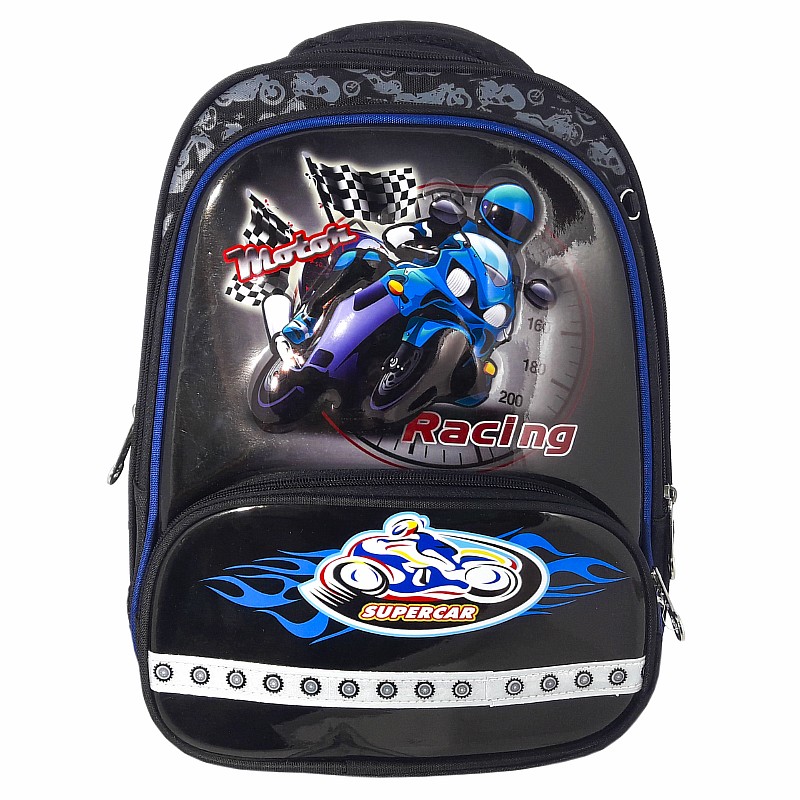 Рюкзак 35,5*26*19 см "Мотоцикл" чорний з синім; поліестер; арт. VR24219; VGR