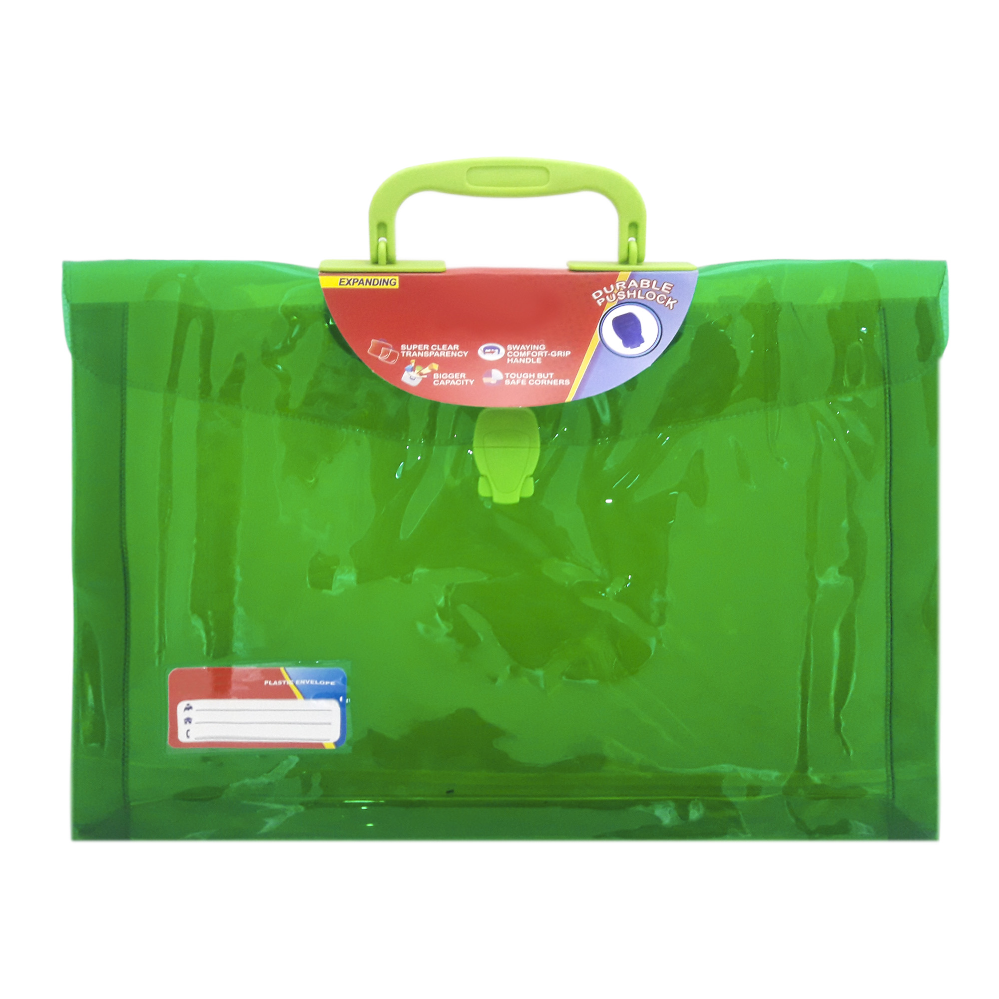 Портфель на застібці; 28*39см; пластик.; кол. зелений; арт. VR22405