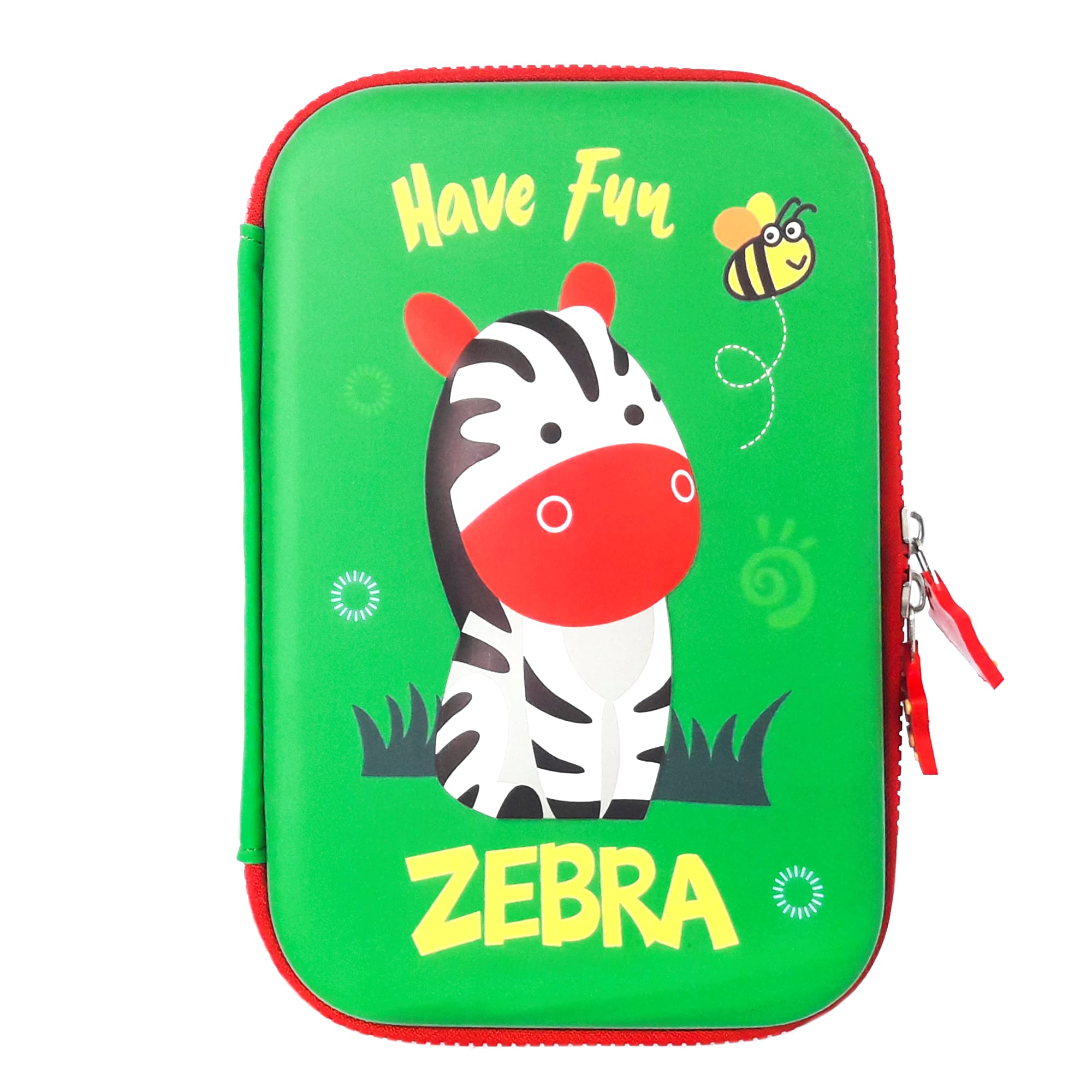 Пенал каркасний 3D; 22*15*4 см. ; "Зебра" кол. зелений; арт. VR23136; VGR