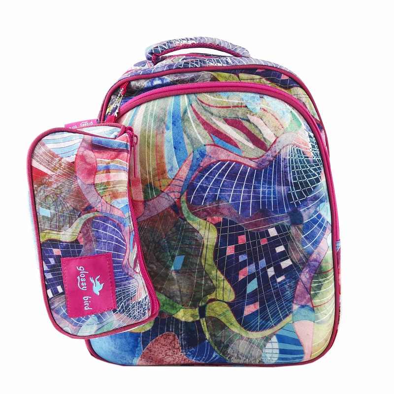 Рюкзак з пеналом "Кубики" 38*27*18/22*11*6,5 см поліестер; арт. GB2301P_кубики; VGR