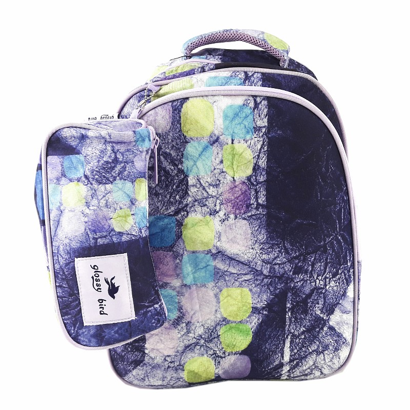 Рюкзак з пеналом "Квадрати" 38*27*18/22*11*6,5 см поліестер; арт. GB2301P_квадрати; VGR