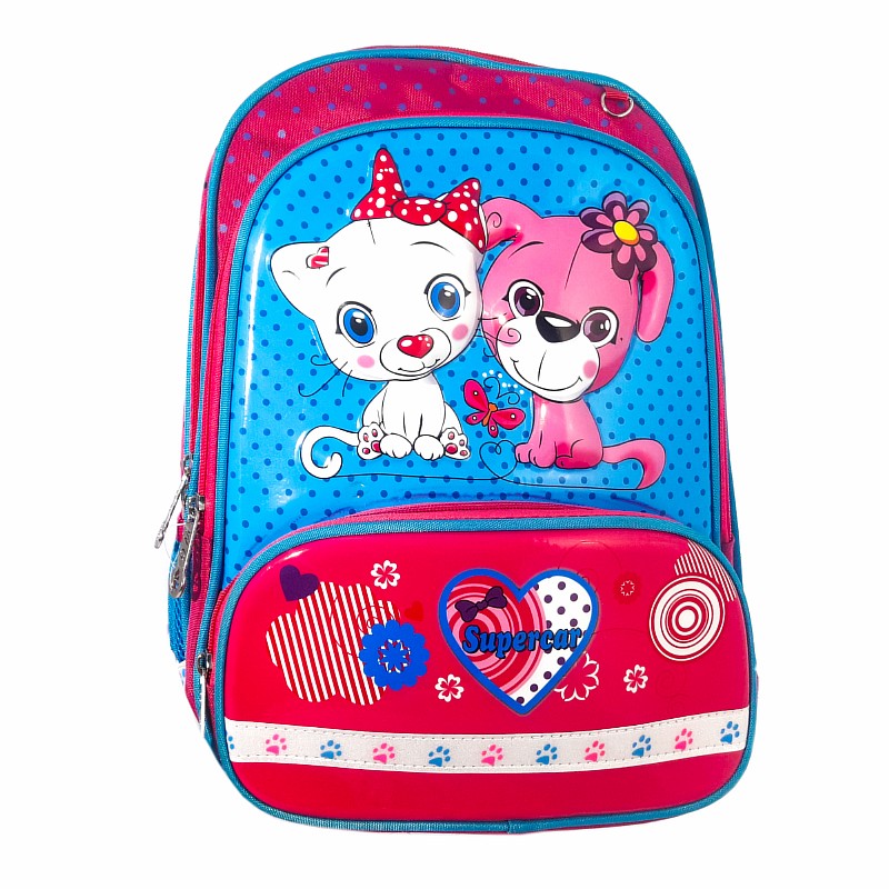 Рюкзак 35,5*26*19 см "Кіт та собака" рожевий з блакитним; поліестер; арт. GB24222; VGR