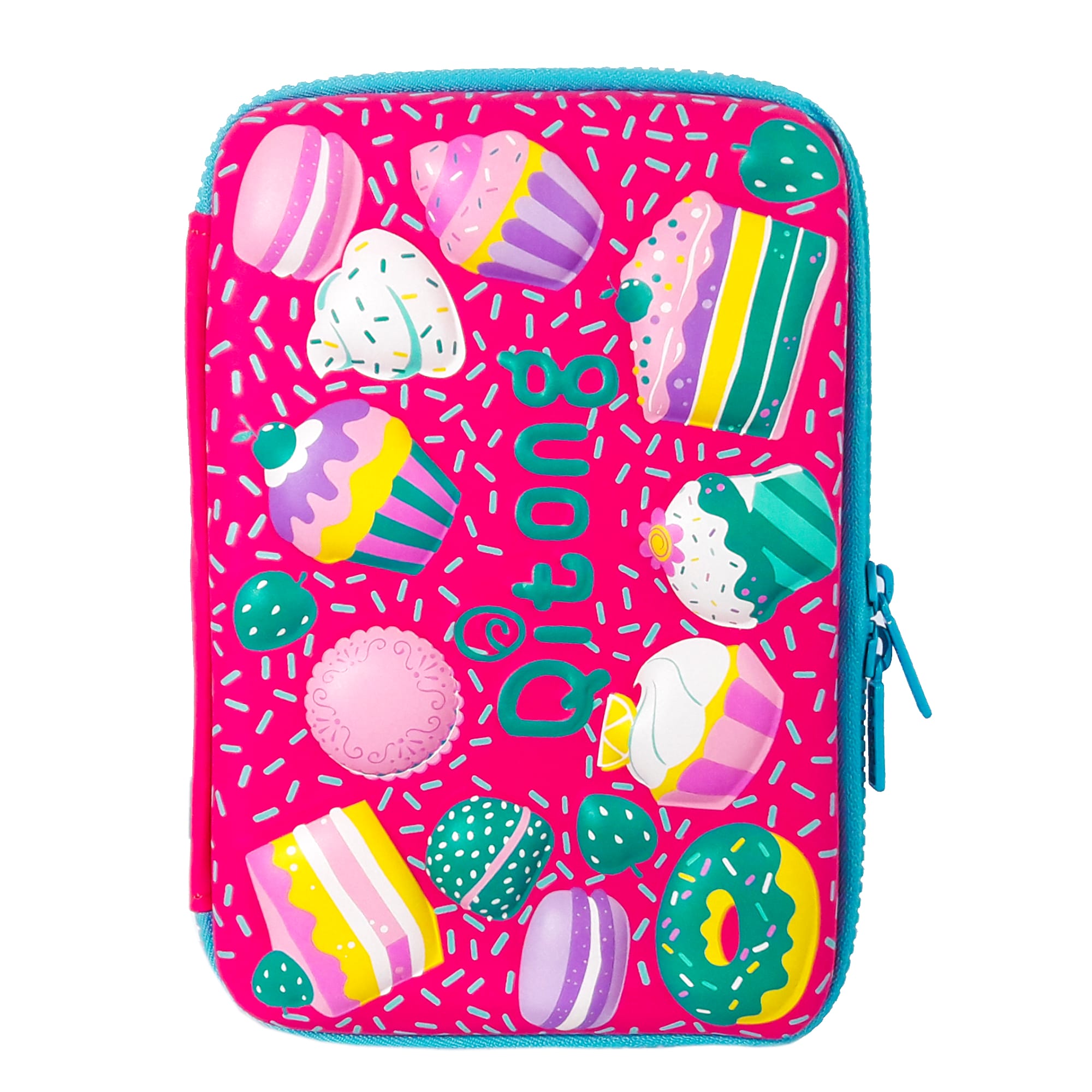 Пенал каркасний 3D; 22*13.5*4 см. ; "Тістечка" кол. малиновий; арт. VR23114_2; Qitong