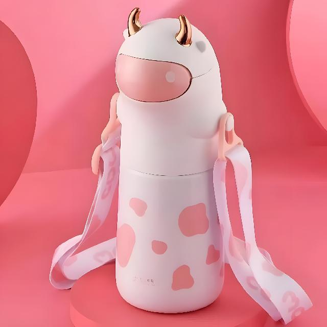 Термопляшка для води; біла з рожевим; арт. VR2026; VGR