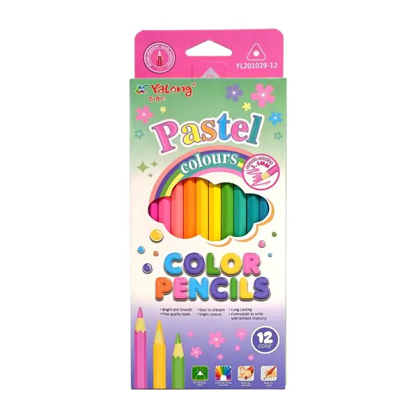 Олівці кольорові "Pastel Сolours", 12 кол., арт. YL201029-12, Yalong