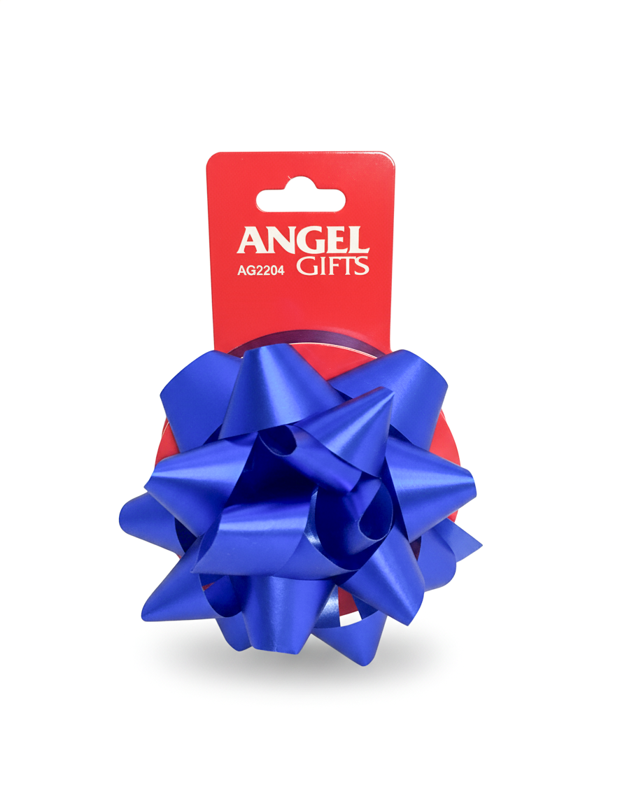 Бант та стрічка в наборі; колір синій; 1 бант 10см + стрічка 2см*4м.;  матеріал: поліпропілен; арт. AG2204; ANGEL GIFTS