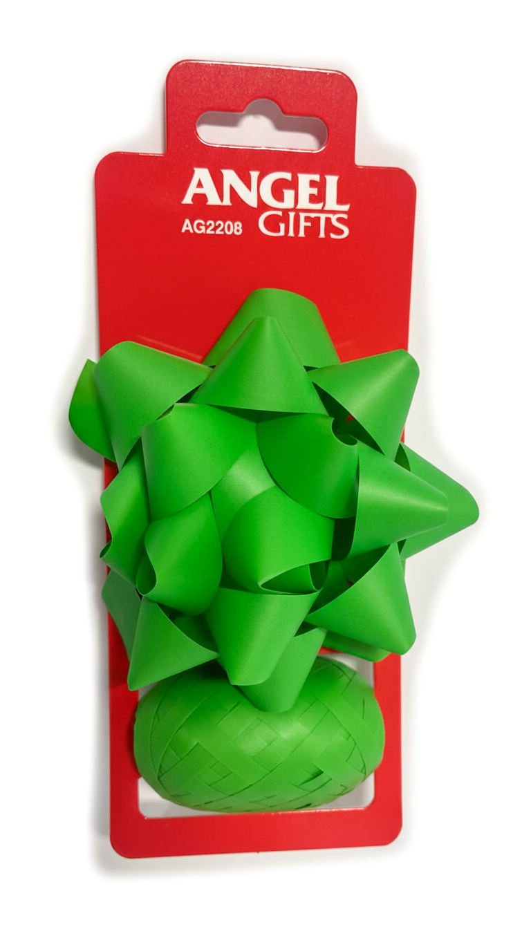 Бант та стрічка-кокон в наборі; колір зелений; 1 бант 8 см. + стрічка 5мм*10м;  матеріал: поліпропілен; арт. AG2208; ANGEL GIFTS