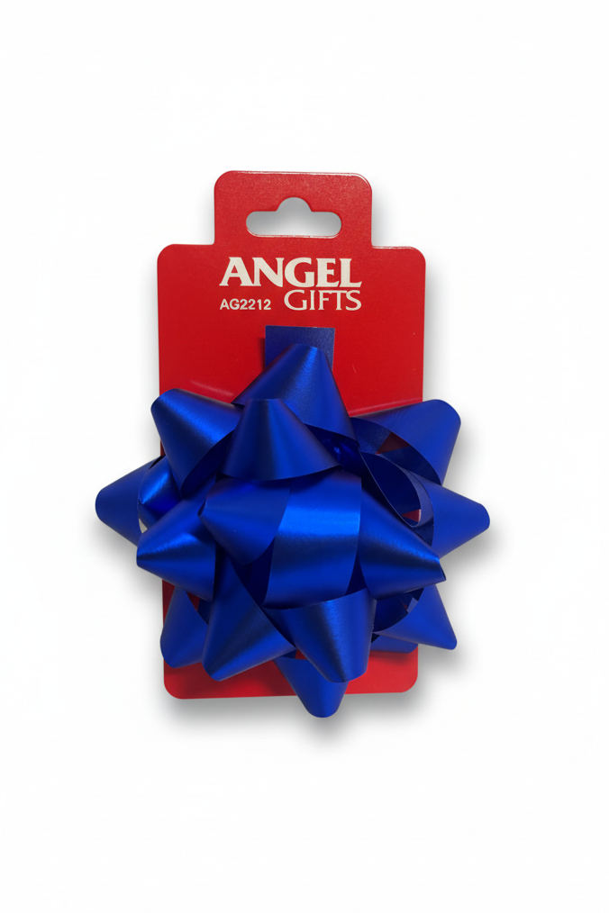 Бант подарунковий; матовий; колір синій; 10см;  матеріал: поліпропілен; арт. AG2212; ANGEL GIFTS