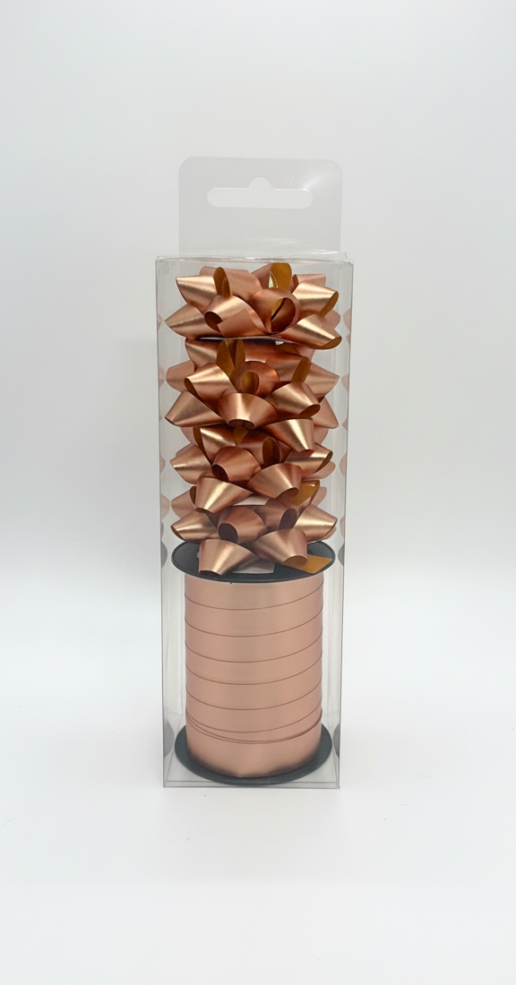 Бант та стрічка в наборі; колір бежевий; 4 банти 5 см. + стрічка 1см*10м;  матеріал: поліпропілен; арт. AG2245; ANGEL GIFTS