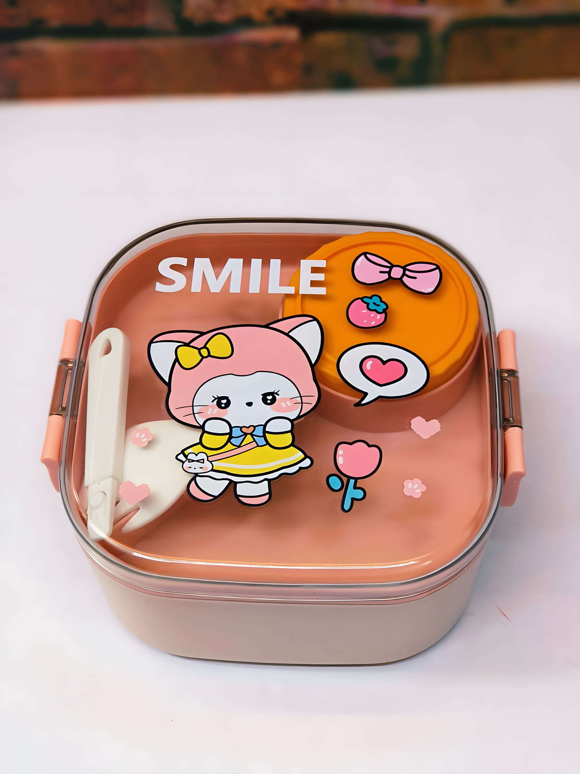 Ланч-бокс для їжі; подвійний; рожевий; арт. VR2008-3; VGR