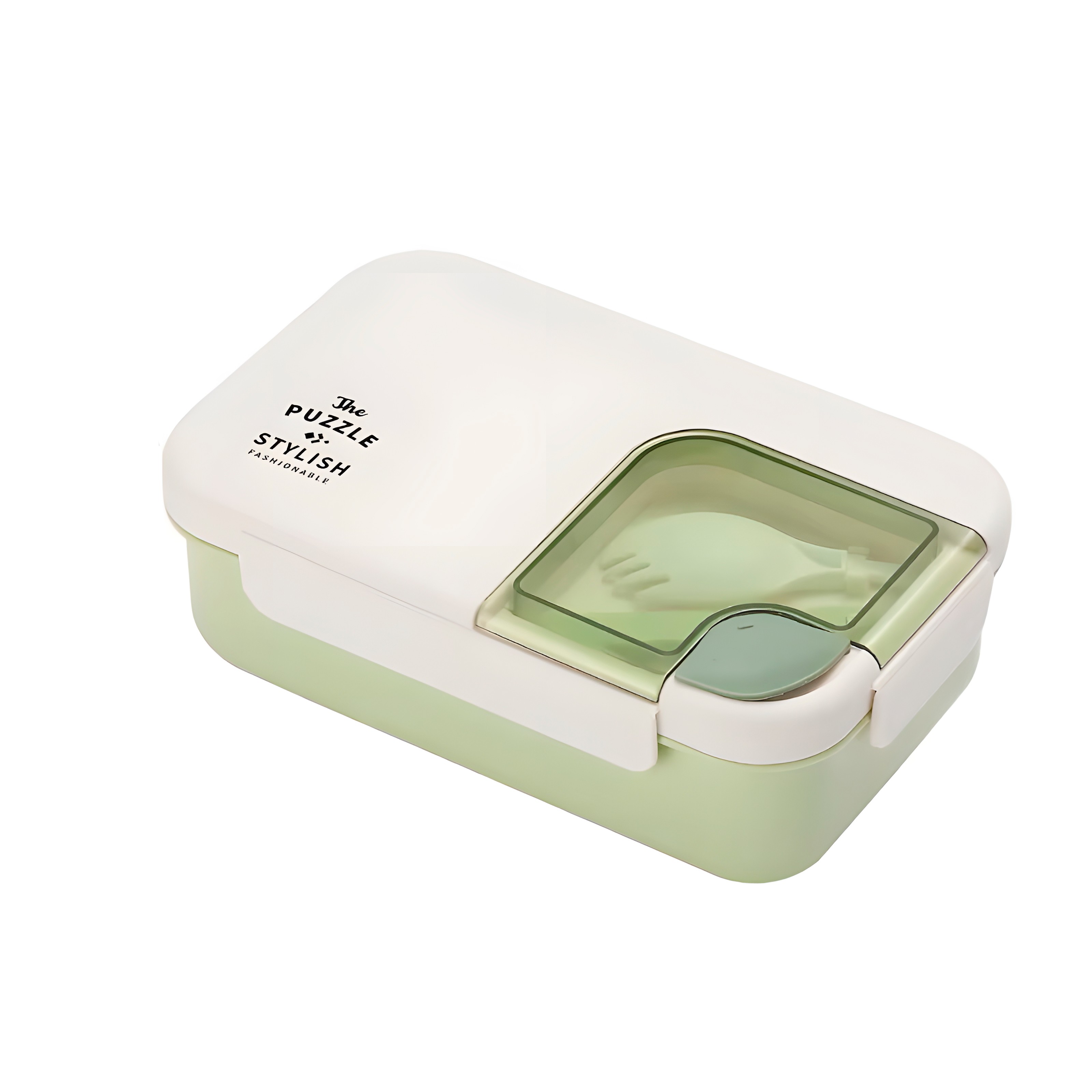 Ланч-бокс для їжі; подвійний; зелений з білим; арт. VR2014-2; VGR