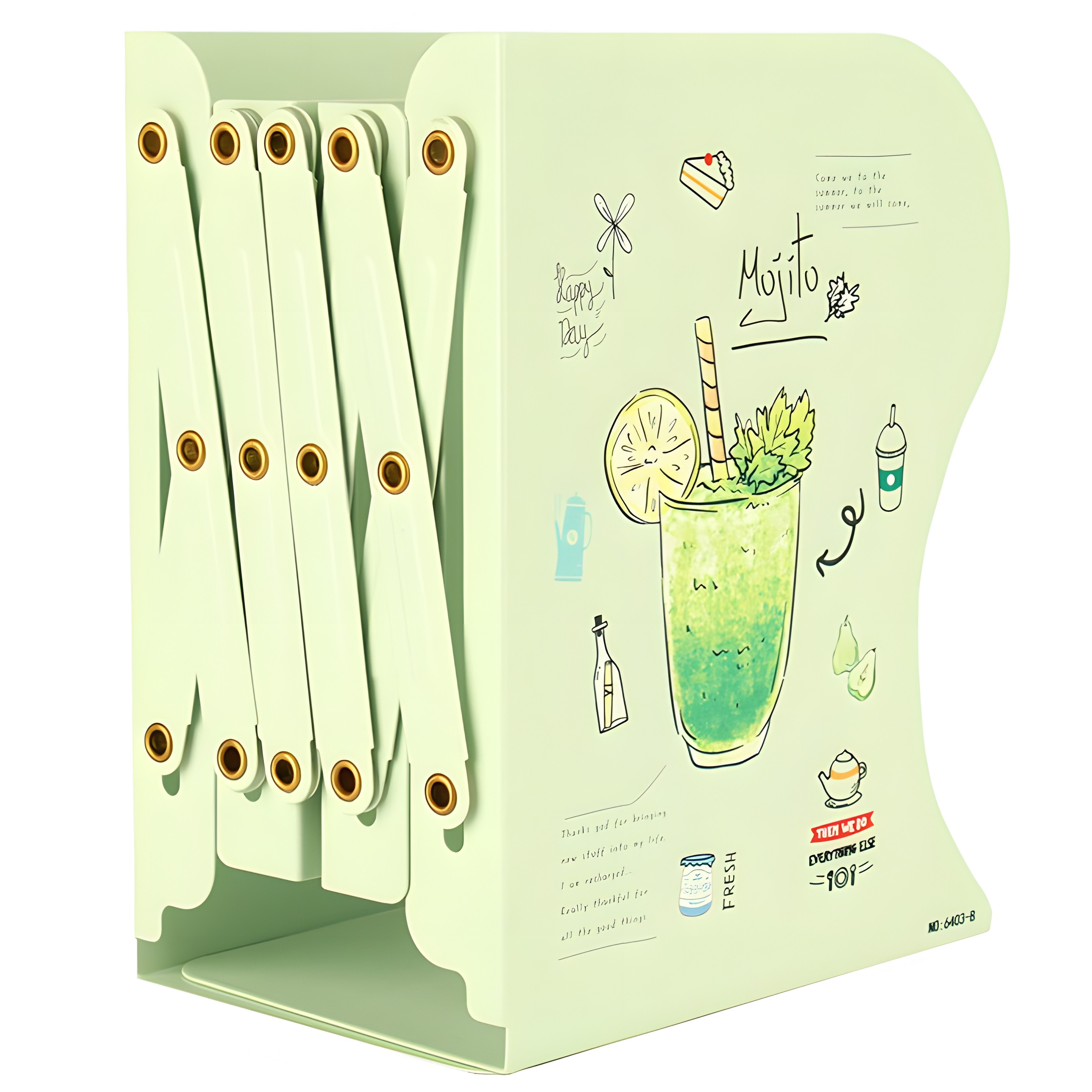 Підставка-тримач для книг металева; розсувна; колір м`ятний (Mojito) ; арт. VR2035-1; VGR