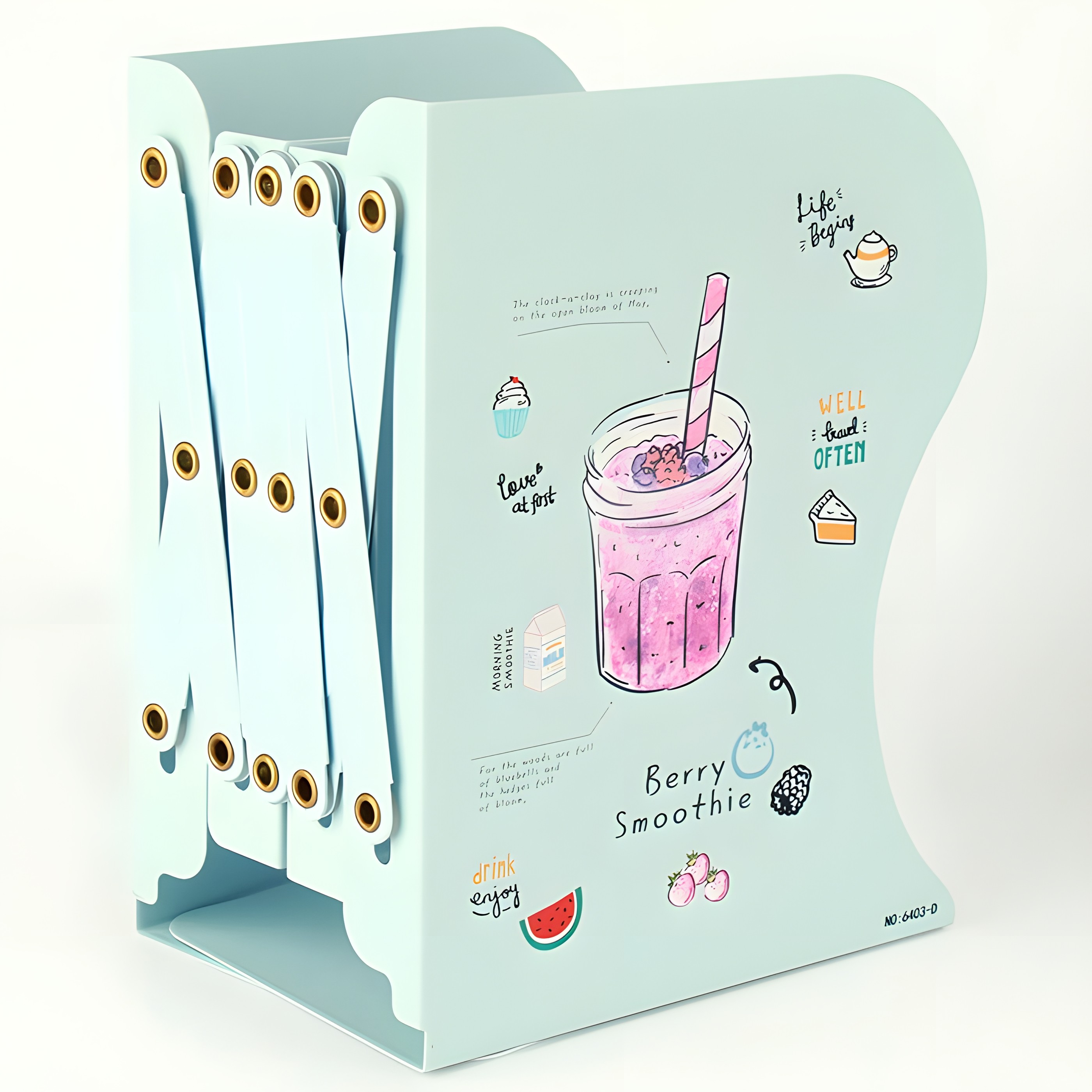 Підставка-тримач для книг металева; розсувна; колір блакитний (Berry Smoothie); арт. VR2035-2; VGR