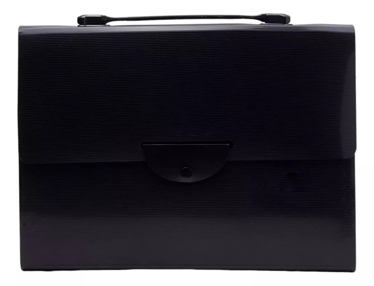 Портфель-картотека на кнопці; А4; 13 відділ.; пластик.; кол. чорний; арт. KL10523-1; KLERK