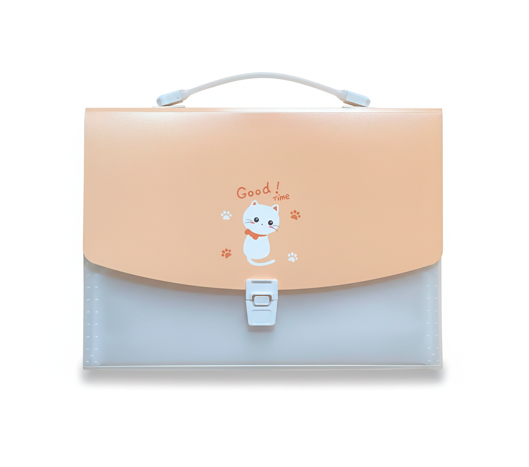 Портфель пластиковий картотека на застібці; 12 відділень; А4; колір помаранчевий з прозорим; арт. KL10524-5; KLERK