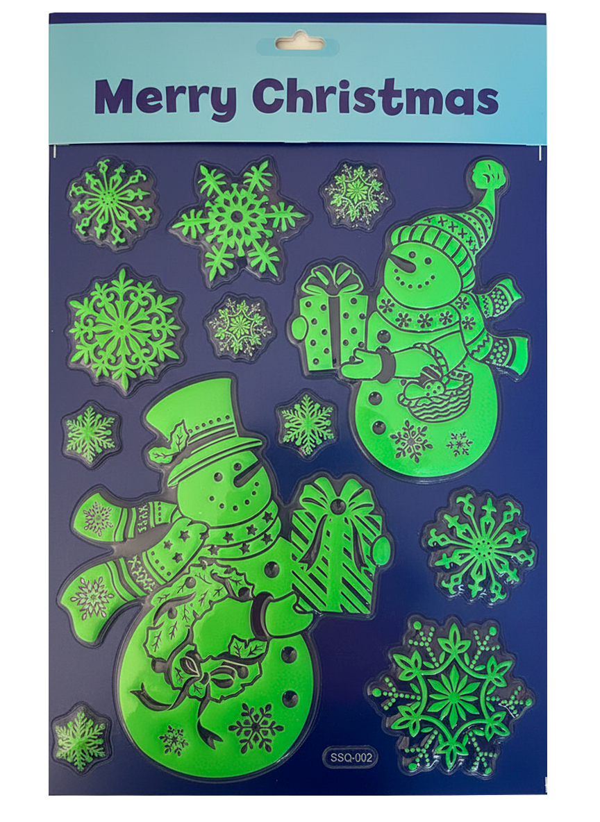 Наклейки новорічні на вікна, 9 шт матеріал: ПВХ; арт. AG3479; ANGEL GIFTS