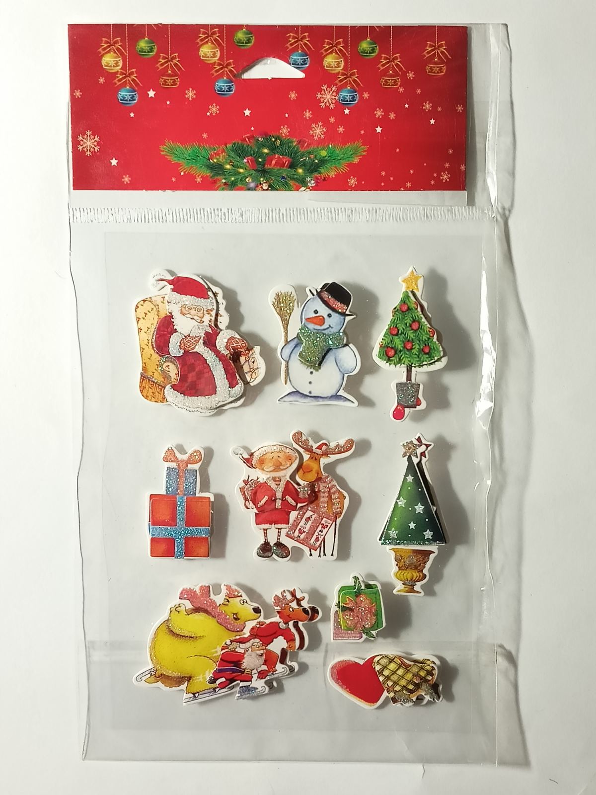 Наклейки новорічні, 9 шт матеріал: ПВХ; арт. AG3481; ANGEL GIFTS