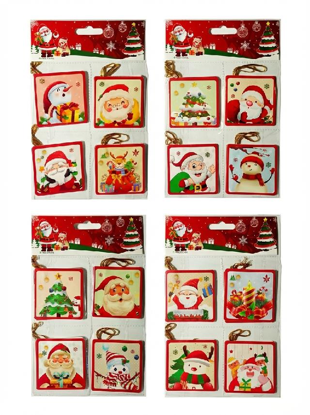 Наклейки паперові новорічні, 4 шт матеріал: папір; арт. AG3485; ANGEL GIFTS