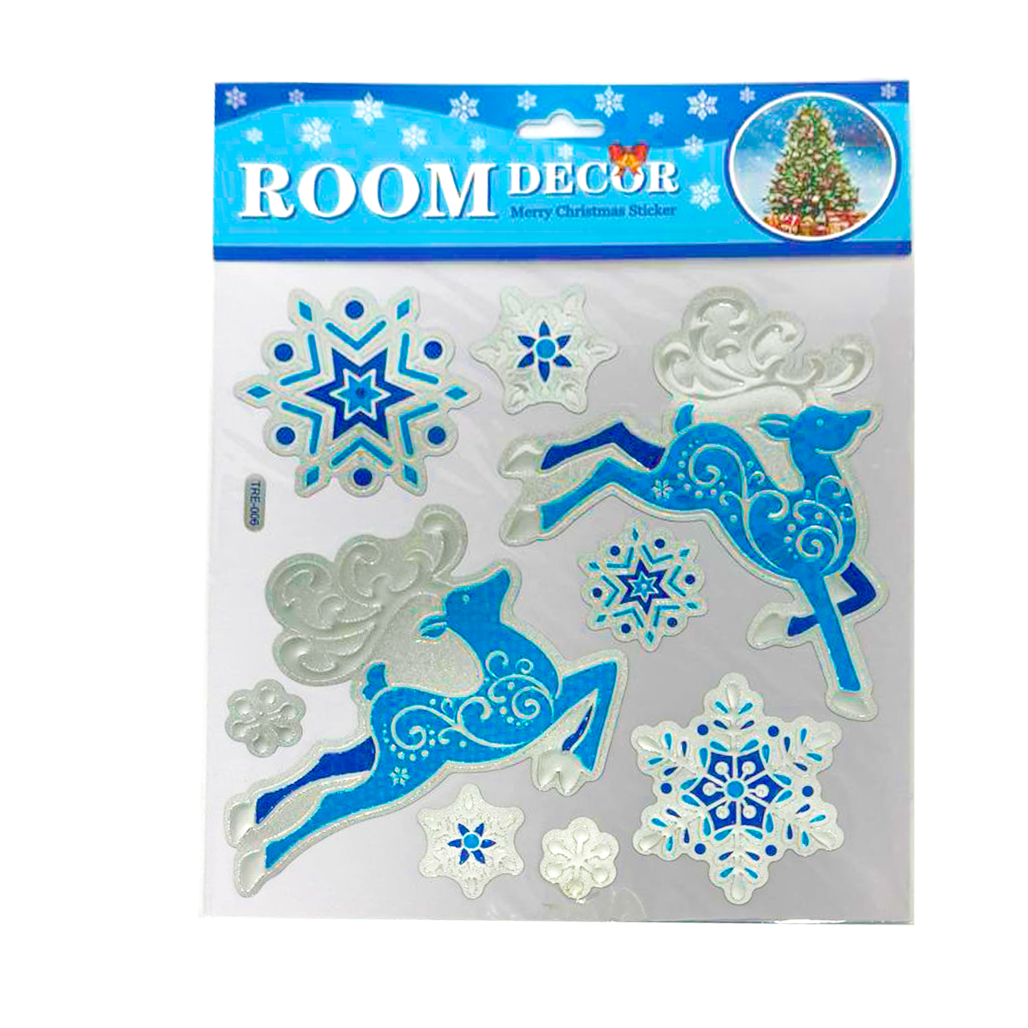 Наклейки новорічні на вікна, 8 шт матеріал: ПВХ; арт. AG3491; ANGEL GIFTS