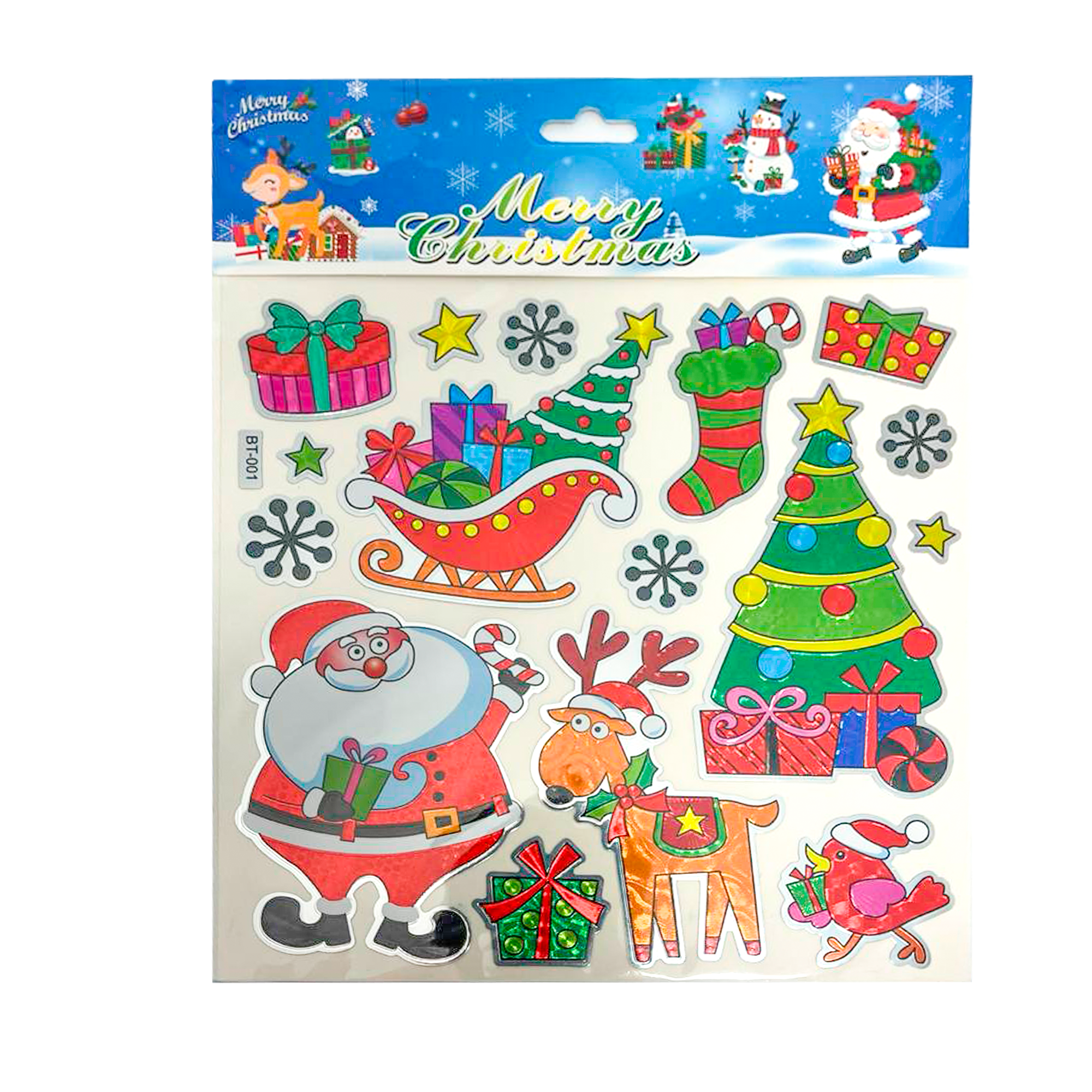 Наклейки новорічні на вікна, 15 шт матеріал: ПВХ; арт. AG3492; ANGEL GIFTS