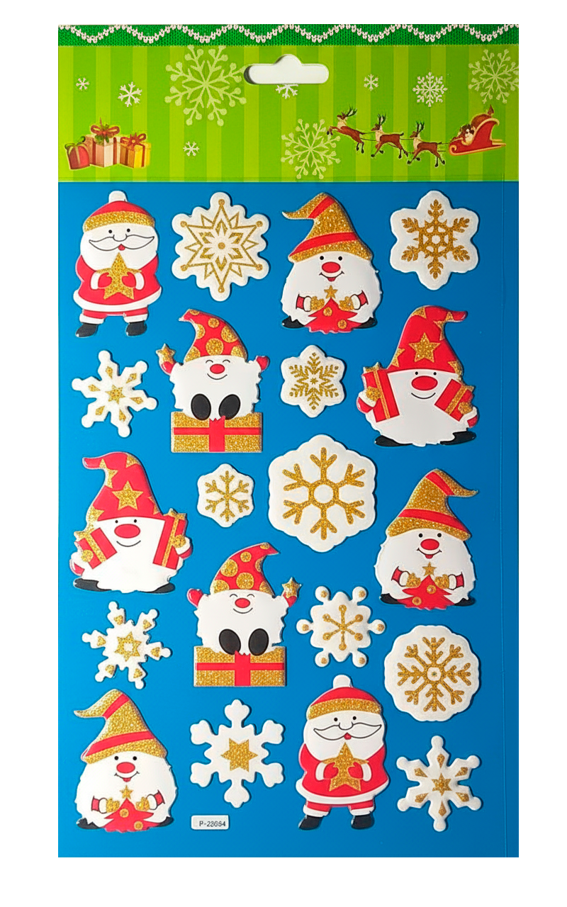 Наклейки новорічні на вікна, 20 шт матеріал: ПВХ; арт. AG3495; ANGEL GIFTS