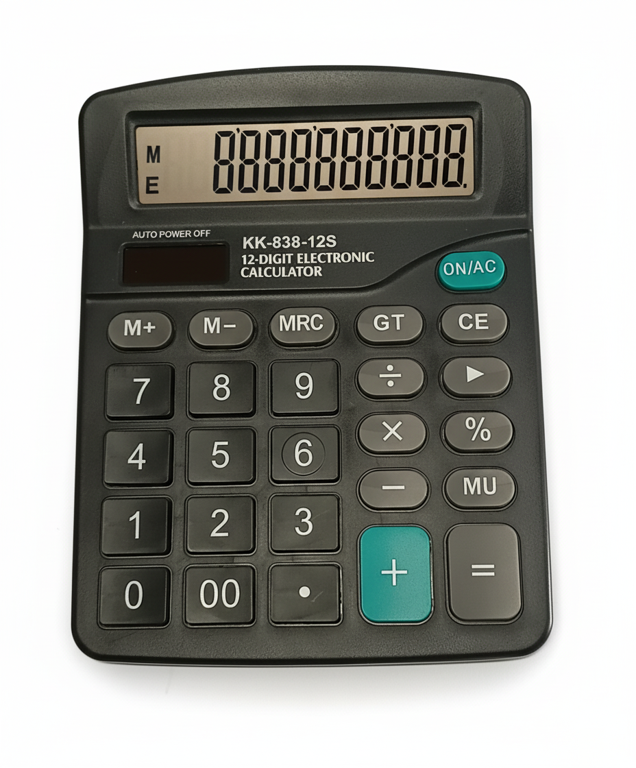 Калькулятор 12-розрядний; 150*120*26 мм., кол.чор.; арт. KL6140; KLERK