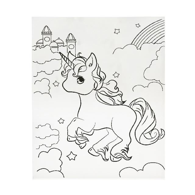 Полотно-розмальовка з контуром на картоні "Єдиноріг", 20*25см., арт.20*25-1