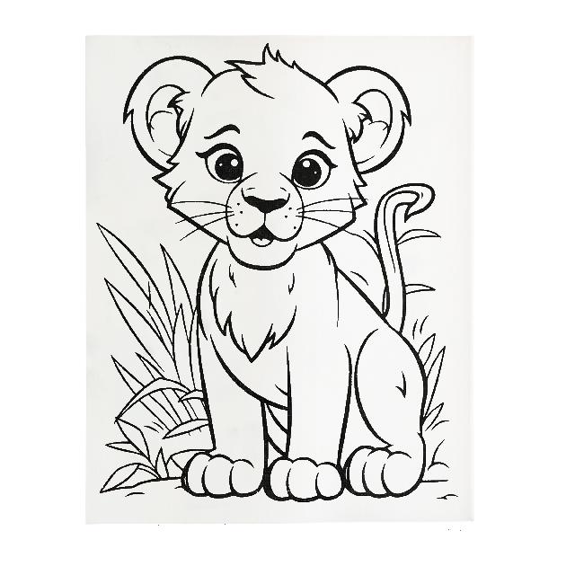 Полотно-розмальовка з контуром на картоні "Левеня", 20*25см., арт.20*25-6