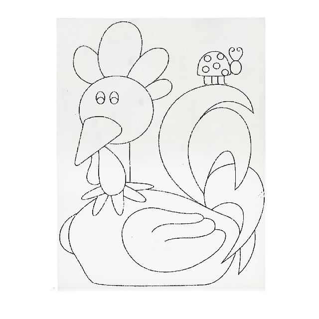 Полотно-розмальовка з контуром на картоні "Півник", 15*20см., арт.15*20-4