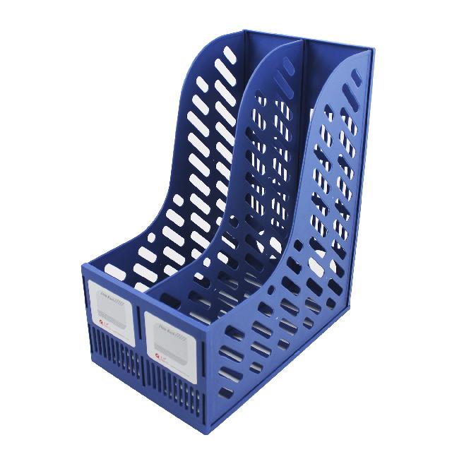 Лоток вертикальний пластиковий на 2 секції,300*270*165мм. кол. син. чорн.; арт. KL2517; KLERK