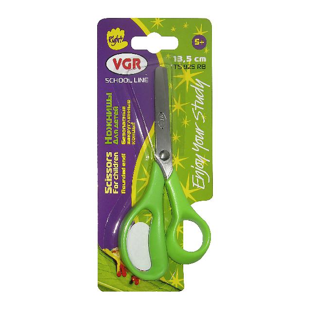 Ножиці дитячі; 13.5см; кол. ручок жовт., зел.; пласт.ручки, закругл.кінці; блістер-упак.; арт. TS925RB; VGR