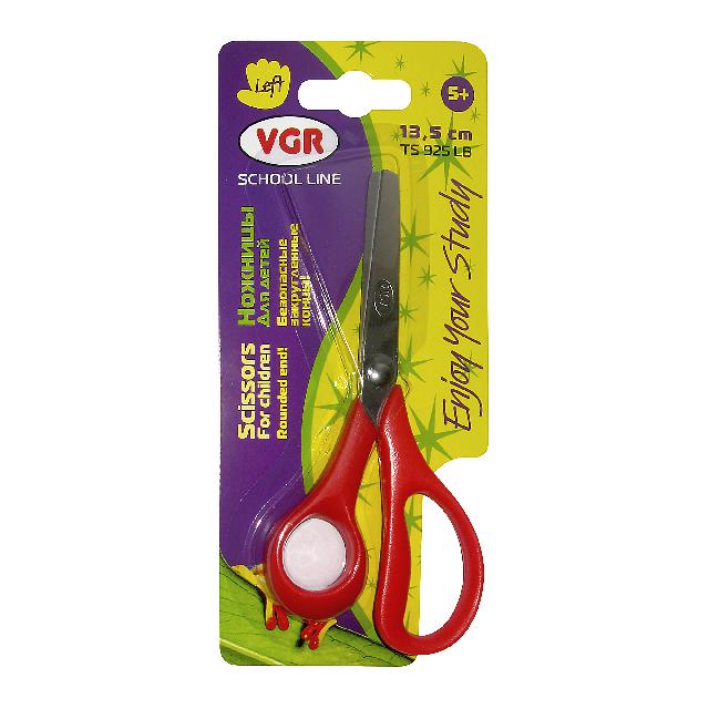 Ножиці дитячі; 13.5см; "Для лівши"; кол. ручок черв.; пласт.ручки, закругл.кінці; блістер-упак.; арт. TS925LB; VGR
